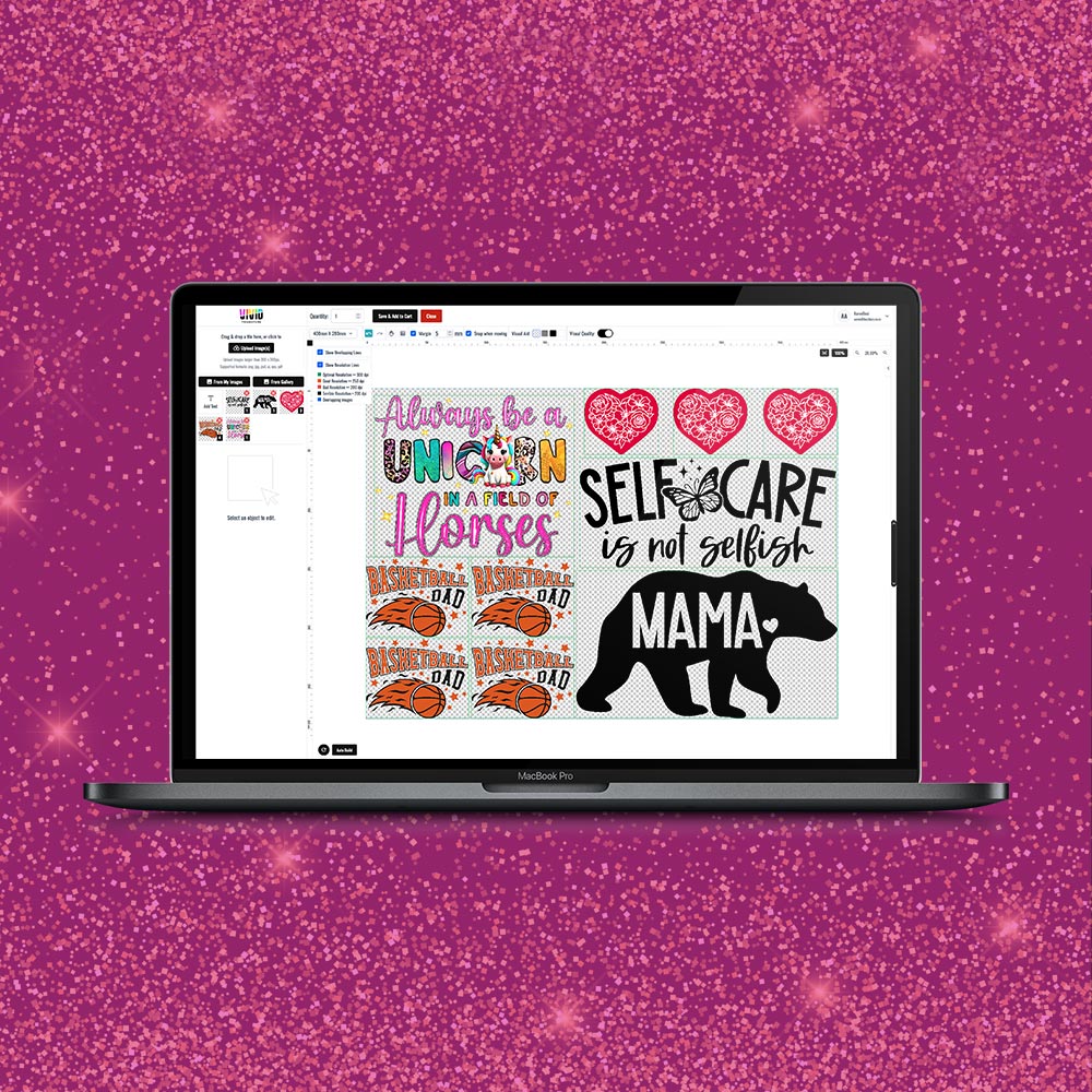 Custom DTF Transfers Gang Sheet Builder - Glitter