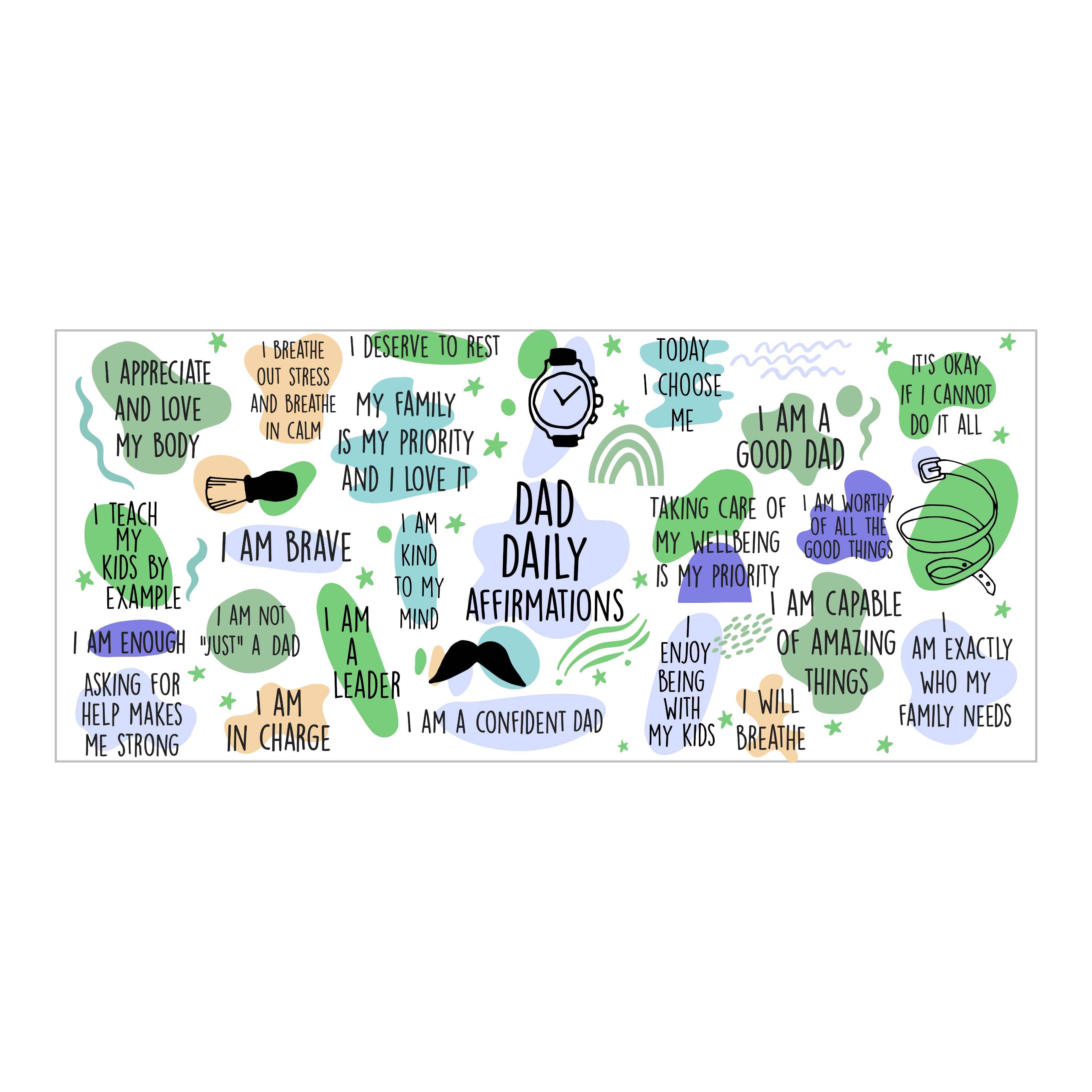 Dad Daily Affirmations UV DTF 16oz Glass Can Wrap - Vivid DTF Transfers